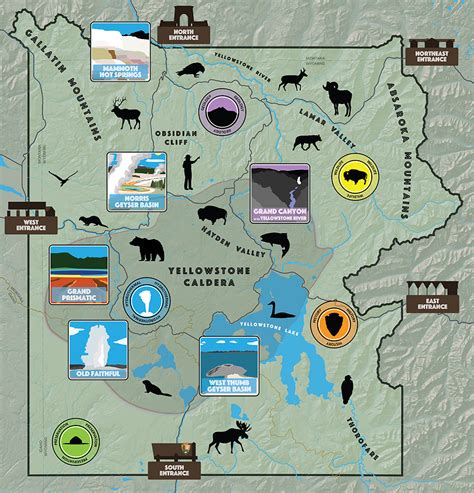 Yellowstone National Park Map Download Pdf - London Top Attractions Map