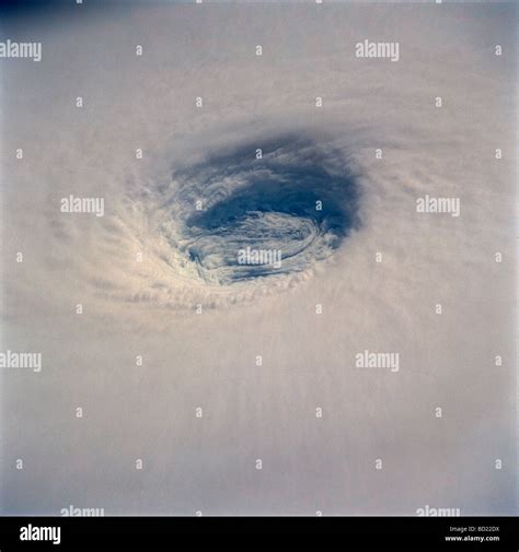 Hurricane Katrina eye photographed by the NOAA satellite Stock Photo ...