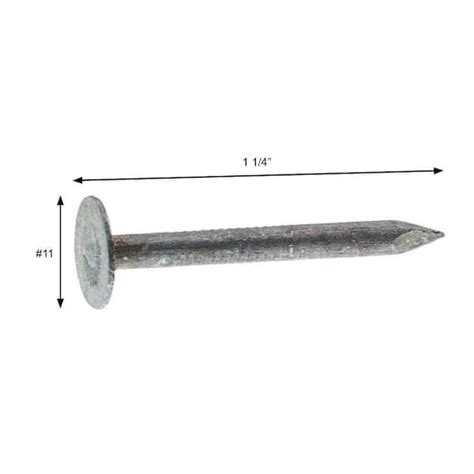 Buy 11 x 1-1/4 in. Electro-Galvanized Steel Roofing Nails (1 lb.-Pack ...