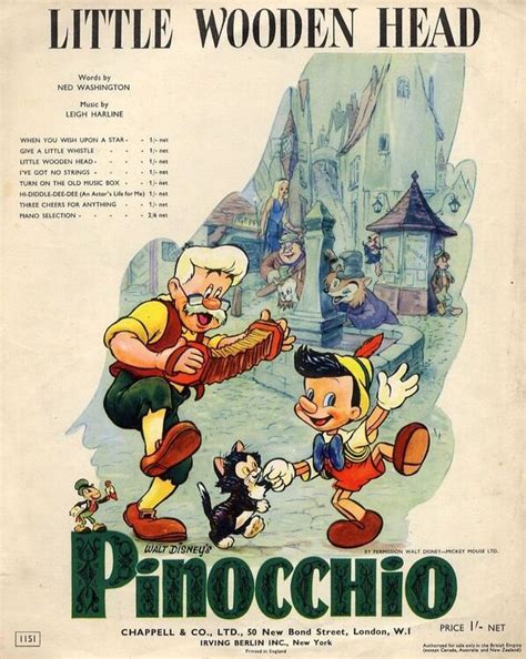 Little Wooden Head - Featured in Walt Disney's "Pinocchio" - For Piano ...