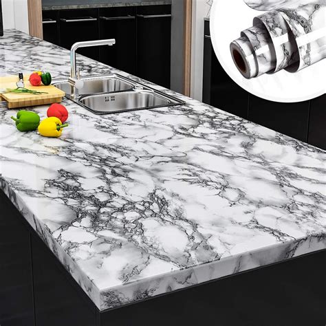 Amazon.com: Yenhome 24"x200" Grey Marble Wallpaper Peel and Stick ...