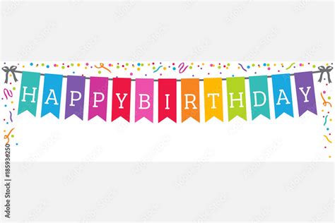 Happy Birthday Colorful Wide Banner Vector Illustration 1 Stock Vector ...