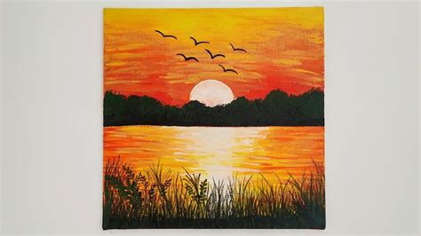 Simple and beautiful Sunrise Landscape Painting | Stay home # ...