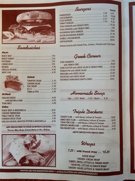 Boulevard Diner menu in Scranton, Pennsylvania, USA