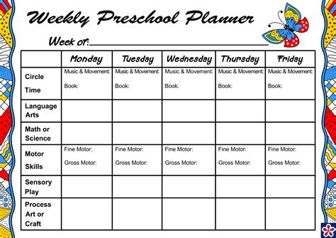 Weekly Planner For Your Preschool Class. TeachersMag.com