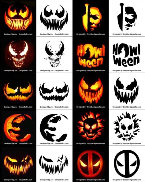 420+ Free Printable Halloween Pumpkin Carving Stencils, Patterns ...