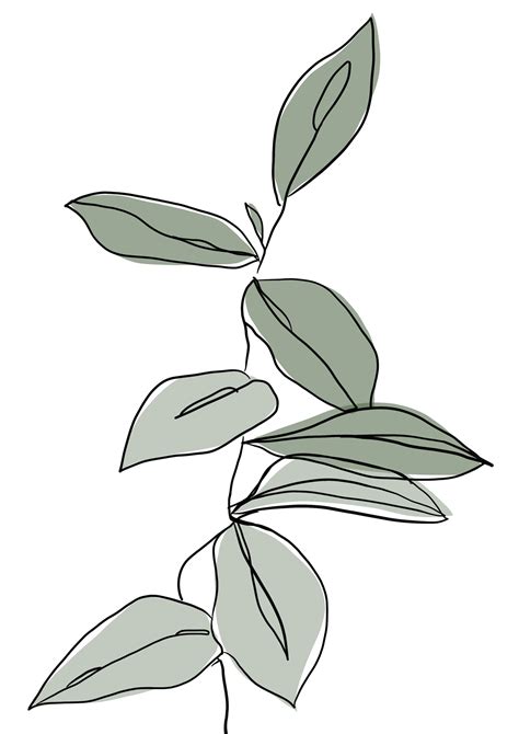 Simple botanical print - minimalist - modern - line art | Abstract line ...