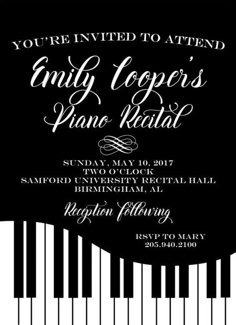 Piano Recital Invitation Template