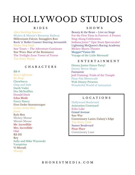 Guide to Disney’s Hollywood Studios 2023 - B Honest Media | Hollywood ...