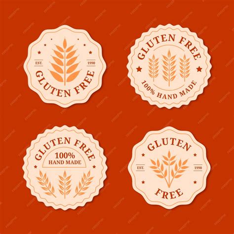 Free Vector | Flat design gluten free label set