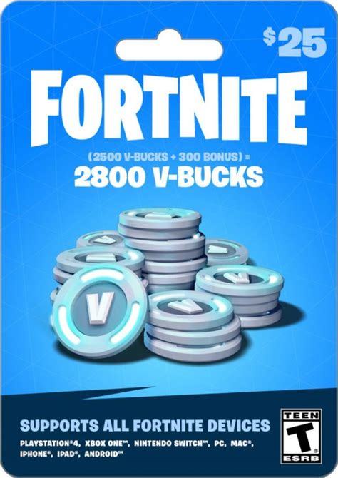 Fortnite 2800 V-Bucks Card - 25 USD en Tunisie – Gift Card Code ...