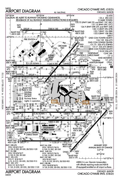 Chicago O'Hare Intl Airport Map & Diagram (Chicago, IL) [KORD/ORD ...