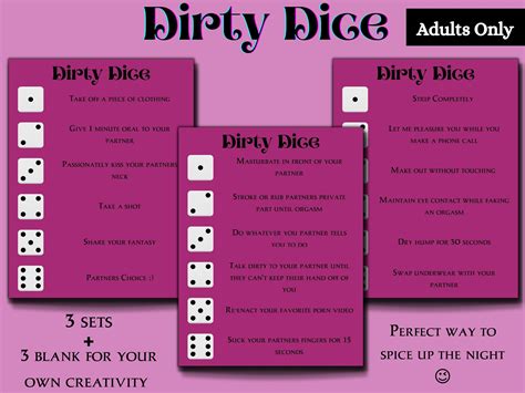 Dirty Dice Game , Couples Games , Adult Games for Couples , Printable ...