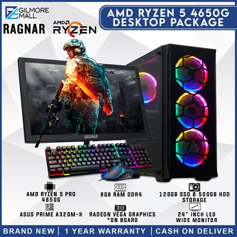 AMD Ryzen Gaming PC Set Computer | Ryzen 5 4650g w/ Radeon Vega 7 ...