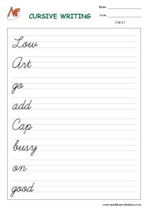 Cursive Handwriting Worksheets - Worksheets Library