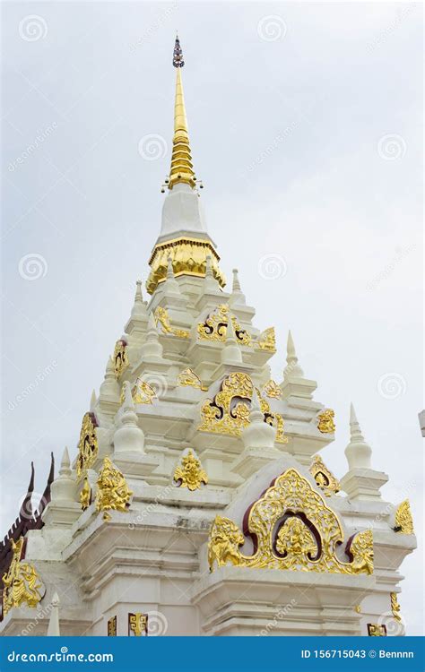 White Chedi of Wat Phra Borommathat Chaiya in Chaiya Stock Image ...