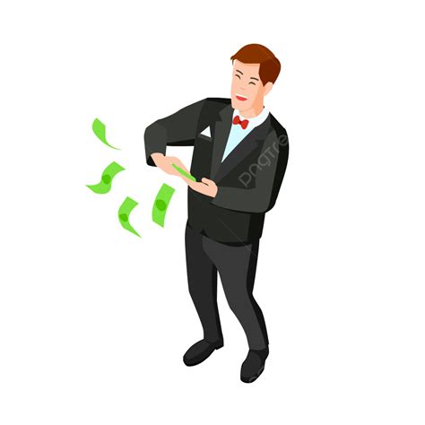 Money Rich Man Vector Design Images, Happy Rich Man Playing With His ...