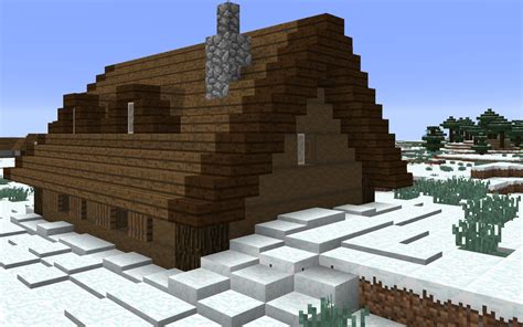 My winter log cabin : Minecraft