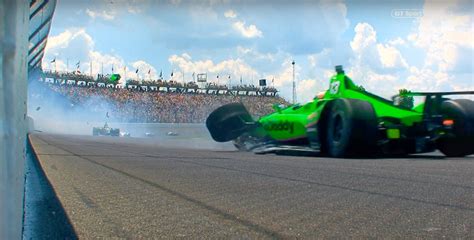 Danica Patrick out early in her final race - 2018 Indy 500 crash video ...