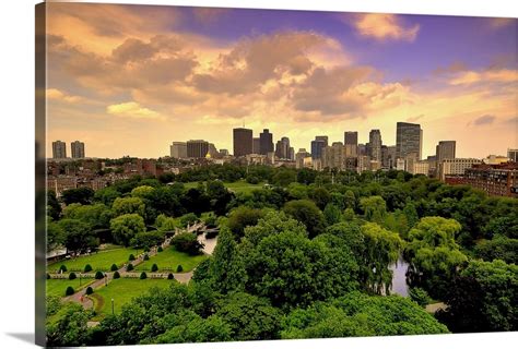 Boston skyline at sunrise, Massachusetts Wall Art, Canvas Prints ...