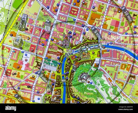 Touristic map of the city center, Ljubljana, Slovenia Stock Photo - Alamy