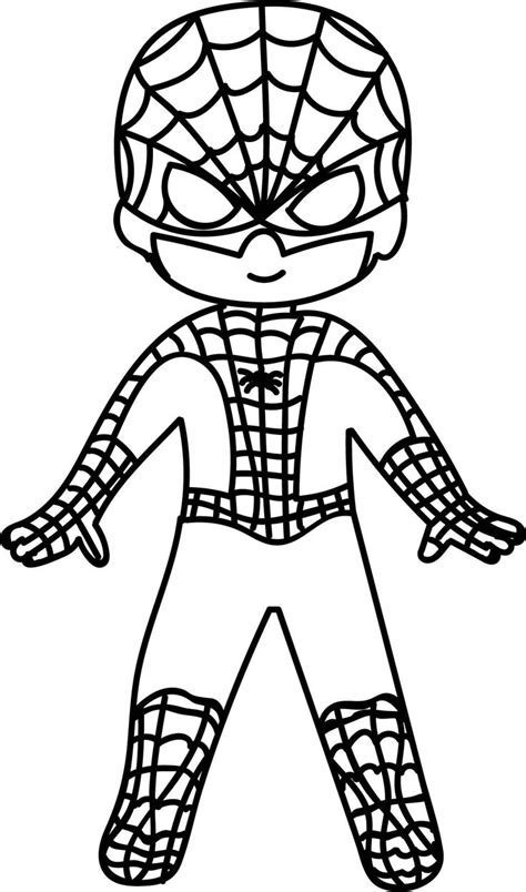 cool Waiting Cartoon Superhero Spiderman Kid Coloring PageKids coloring ...