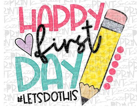 School Happy First Day of School Clipart Pencil Clipart - Etsy