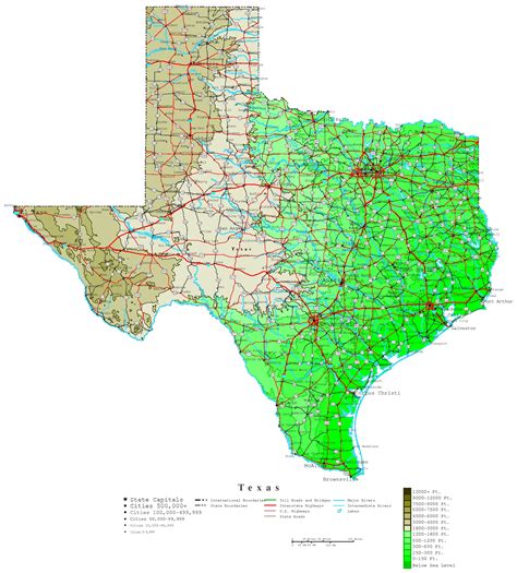 Texas Contour Map