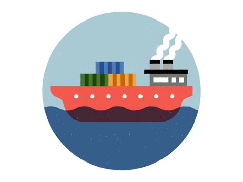 Cargo ship on its way gif icon sea motion design design illustration ...