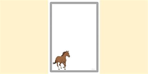 FREE! - Realistic Horse Border | Page Borders | Twinkl