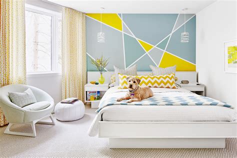 Paint a Simple Geometric Pattern on Your Bedroom Wall | Bedroom design ...