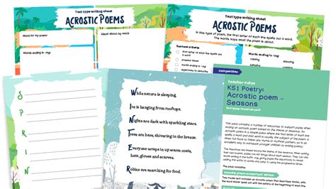 Acrostic Poems, The Seasons - KS1 Text Types: Writing Planners and ...