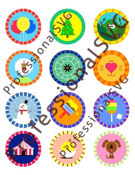 Hey Duggee Badges 25 to 36 Squirrel Club by ProfessionalSVG