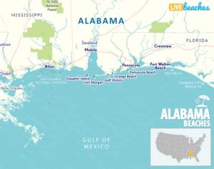 Map of Beaches in Alabama - Live Beaches