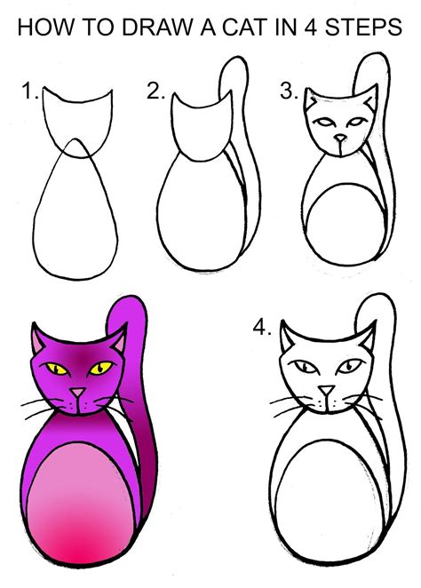 How To Draw Cat Picture - DRAWINGS OF LOVE