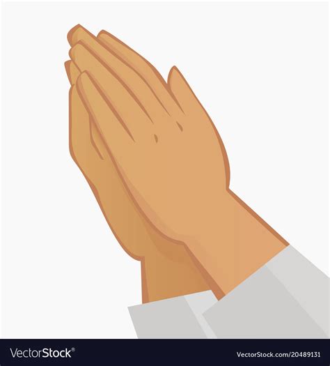 Praying hands on white background Royalty Free Vector Image