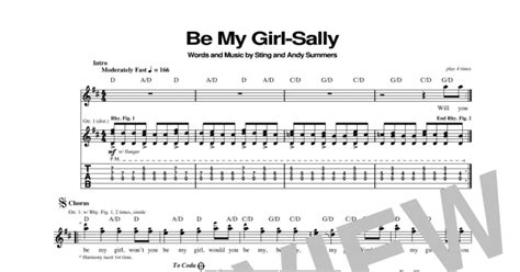 Be My Girl (Guitar Tab) - Print Sheet Music Now