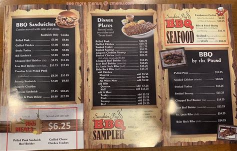 Menu at Smokin' Pig BBQ, Riverview, US-301