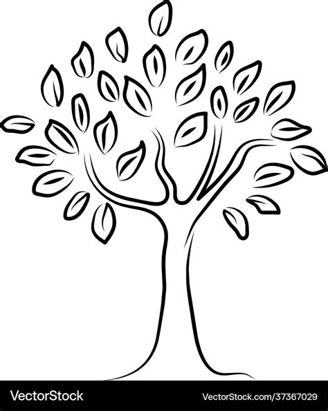 Black And White Vector Line Big Tree Clipart Tree Clipart Black And ...