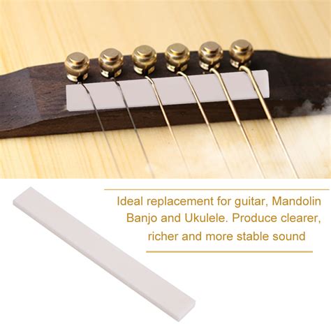 Mgaxyff Bone Acoustic Guitar Bridge Saddle,6Pcs Bone Guitar Bridge ...