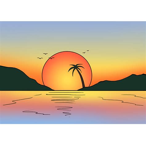 How to Draw a Sunset - Really Easy Drawing Tutorial