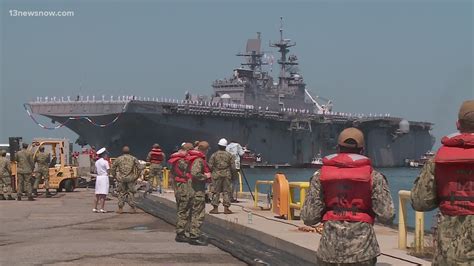 USS Bataan returns to Naval Station Norfolk following 7-month ...