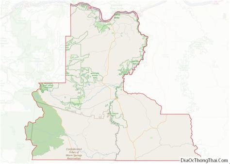 Map of Wasco County, Oregon