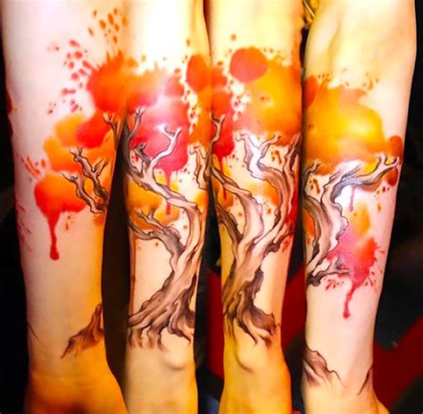 Orange Tree on Forearm Tattoo Idea