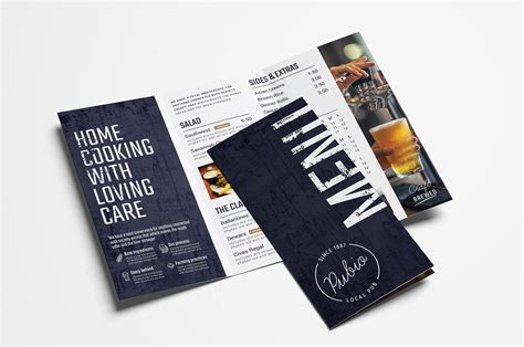 Bar Tri-Fold Menu Template - PSD, Ai & Vector - BrandPacks