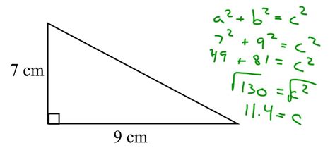 Find the hypotenuse - D.C. Everest Junior High Pre-Algebra