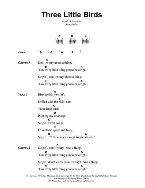 Three Little Birds by Bob Marley - Guitar Chords/Lyrics - Guitar Instructor