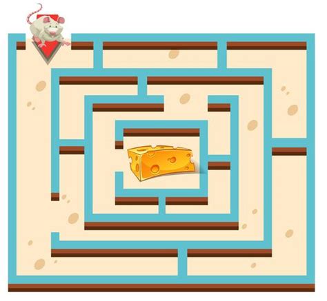 Maze template with mouse and cheese 455006 Vector Art at Vecteezy