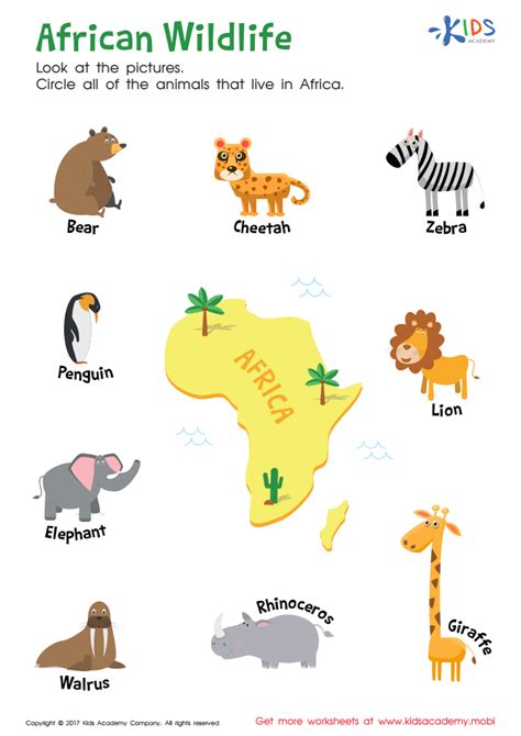 African Animals Pictures For Kids