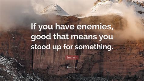 Eminem Quote: “If you have enemies, good that means you stood up for ...